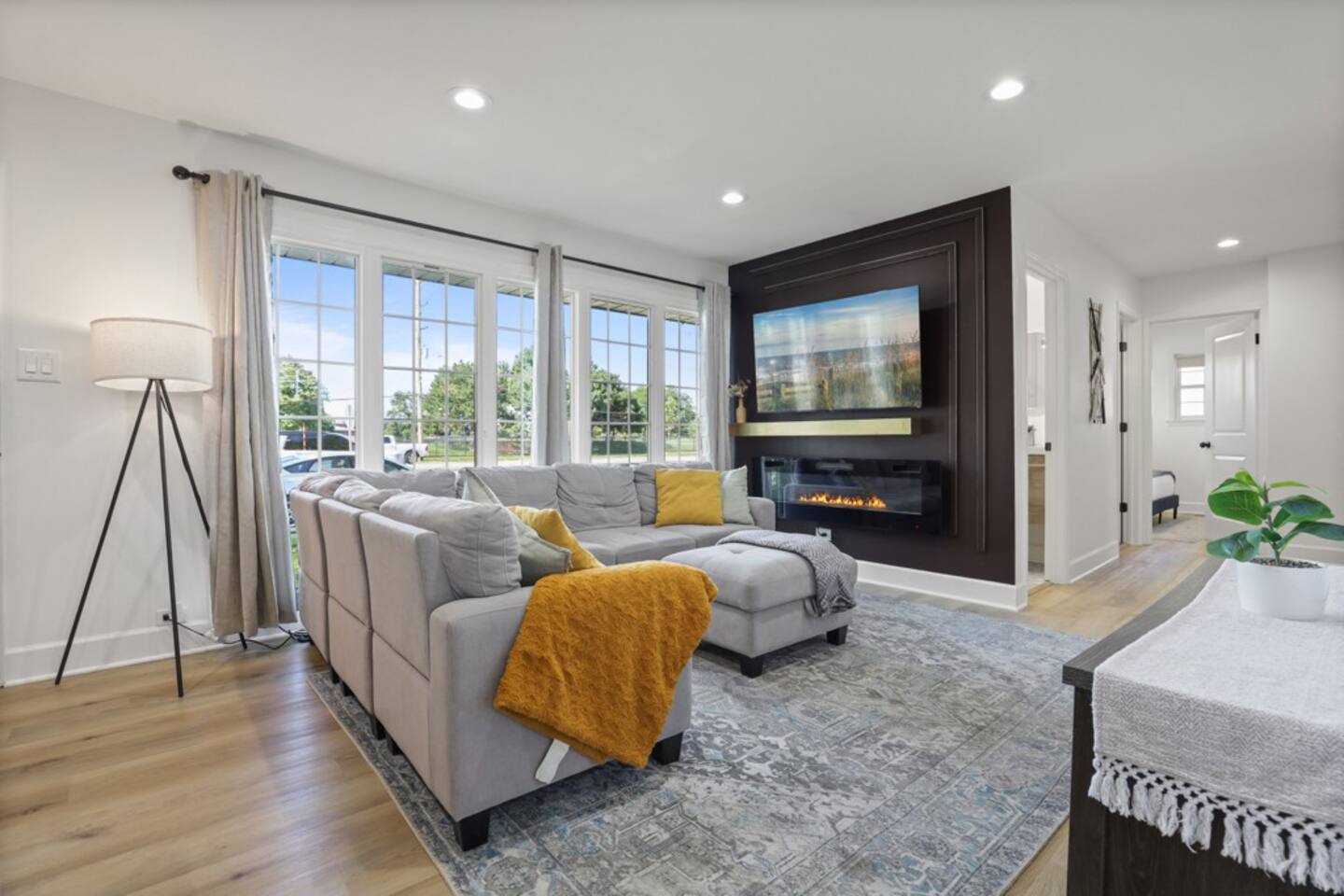 Cozy Living Room with Fireplace